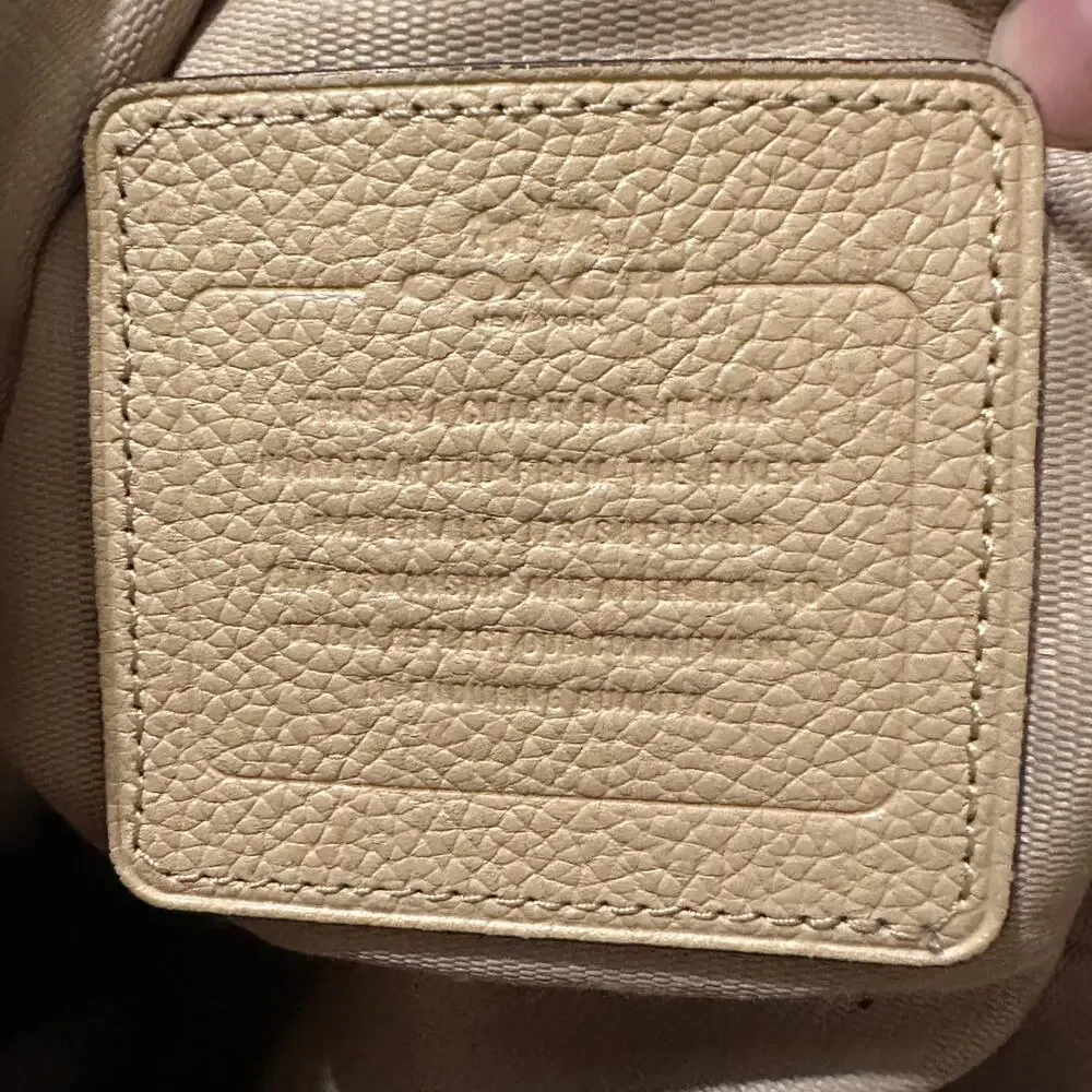 Coach Edie Pebbled Leather Shoulder Bag Tea Rose Stone